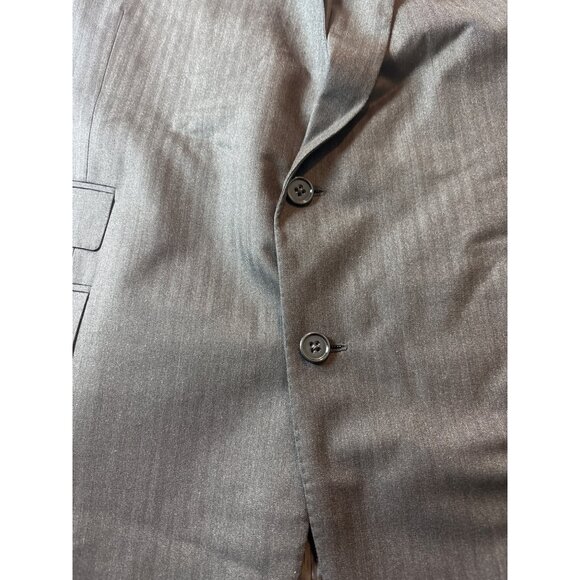 Ralph Lauren Purple Label Mens Grey Pinstripe Two-Button Suit Jacket 46 - Picture 4 of 14